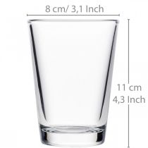 Product Glass vase clear Ø8cm H11cm for table decoration