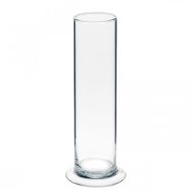 Product Glass vase with foot Clear Ø6cm H25cm