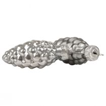 Product Christmas cones glass cones glass decoration silver H6.5cm 10 pcs