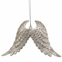 Product Christmas tree decorations angel wings glitter champagne 16cm 12pcs