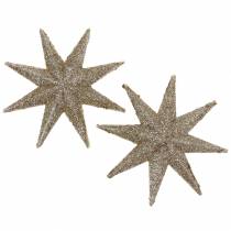 Product deco star Glitter Champagne 10cm 12pcs