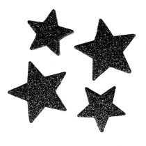 Glitter Stars Black 4-5cm 40pcs
