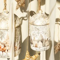 Product Bell with winter village motif for hanging, 20cm