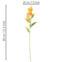 Product Artificial Gloriosa Flowers in Vibrant Orange with Long Stems, 80cm, Set of 3