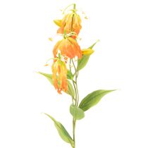 Product Artificial Gloriosa Flowers in Vibrant Orange with Long Stems, 80cm, Set of 3