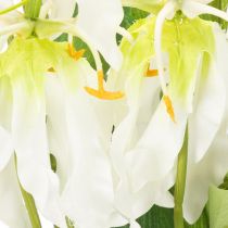 Product Artificial Gloriosa Flower White and Yellow Decorative Stem 80cm Set of 3
