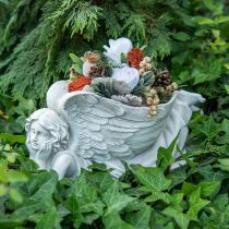 Grave angel with plant bowl Bird bath angel lying 39×18×18cm