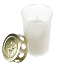 Grave candles white gold Ø5.5cm H11.5cm 24 hours 12pcs