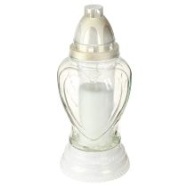 Product Grave light glass heart engraving grave lantern clear Ø11cm H26cm