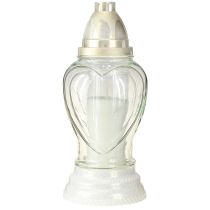 Product Grave light glass heart engraving grave lantern clear Ø11cm H26cm