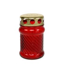 Product Glass grave candles red Ø6cm H11cm 12pcs