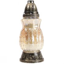 Product Grave light glass tendrils roses H26cm Ø12cm tinted gold 24–30h