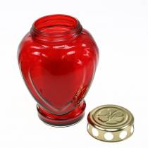 Grave light heart red 11.5 cm x 8.5 cm H17.5 cm 4 pieces