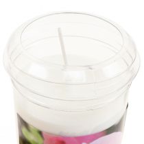 Grave candles with roses Grave decorations Ø7cm H16cm 3 pieces