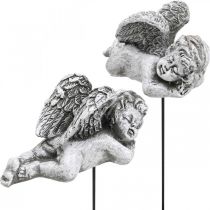 Grave decoration deco plug angel grave angel on stick 6cm 4pcs