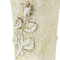 Product Grave vase cream with rose motif L35cm 1p