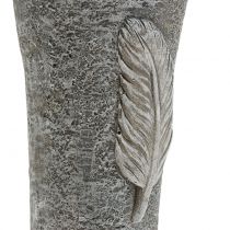 Product Grave vase with feather gray 25.5cm 2pcs