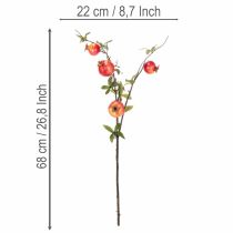 Product Artificial Pomegranate Branch, 68 cm, Red Fruit for Table Decoration