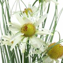 Product Grass with Echinacea artificial in a white pot 56cm