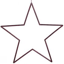 Product Large decorative stars for hanging Berry Glitter 24cm 6 pcs