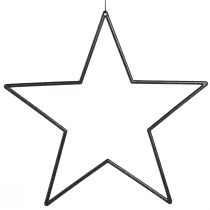 Product Large hanging stars black glitter Ø24cm 6 pcs