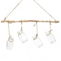 Product Hanging decoration wooden window, hanging vases glass L48cm H53cm