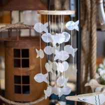 Product Hanging decoration shells Capiz wind chime garden Ø12cm L49cm