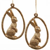 Easter hanging decoration Easter bunny decoration egg gold 9cm 6pcs