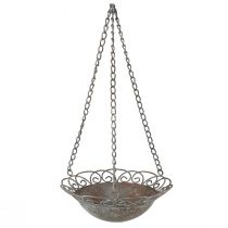 Product Hanging decoration bowl metal for hanging brown white Ø24.5/28cm