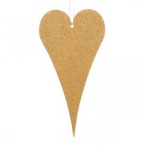 Product Hanging decoration window metal hearts, decorative hearts to hang up beige/yellow/orange H10cm 6pcs