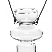 Mini glass vases hanging vase metal bracket glass decoration H10.5cm 4pcs