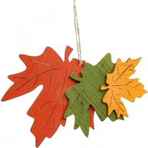 Product Autumn deco pendant wood leaves maple leaf 22cm 4pcs