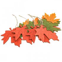 Product Autumn deco pendant wood leaves maple leaf 22cm 4pcs