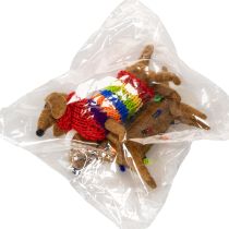 Product Dachshund Christmas Tree Ornaments Set, Felt, 16cm, Brown and Multicolored, Indoor Use Only