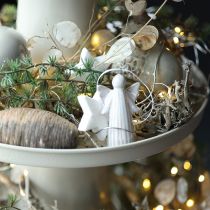 Product Set of 4 Ceramic Angel Hanging Decorations for Christmas Tree – 8cm, Grey