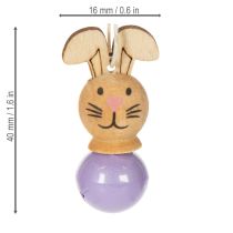 Product Wooden Easter Bunny Decoration Pendants for Spring and Easter Tree, 4cm, 12 Pieces