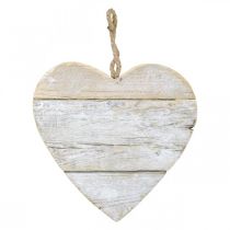Product Heart made of wood, decorative heart for hanging, heart deco white 20cm