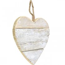 Product Heart made of wood, decorative heart for hanging, heart deco white 20cm