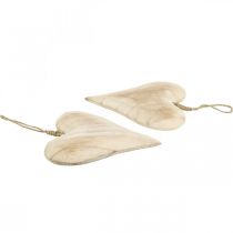 Product Heart made of wood, decorative heart for hanging, heart decoration H16cm 2 pcs
