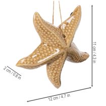 Product Ceramic starfish decoration for hanging, for a maritime flair, summer decoration for the home, 12cm, 2 pieces