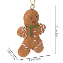 Product Decorative gingerbread man ornaments for Christmas trees, 6cm, 12 pieces