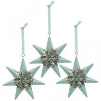 Product Christmas pendant deco star to hang Mint 4pcs