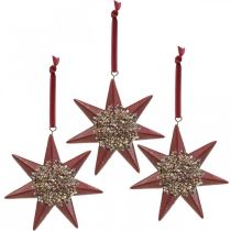 Product Christmas Decoration Star for Hanging Bordeaux 4 Pcs