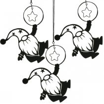 Product Wall Decoration Metal Black Gnome Star 15×17cm 3 pcs