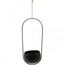 Hanging basket metal hanging basket flowers zinc black Ø15cm
