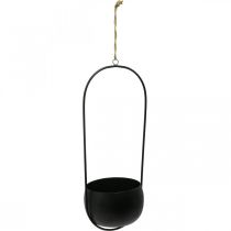 Product Hanging basket metal hanging basket flowers zinc black Ø15cm
