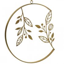 Product Metal wall decoration, hanging, gold, Ø38cm, branches, antique, summer charm