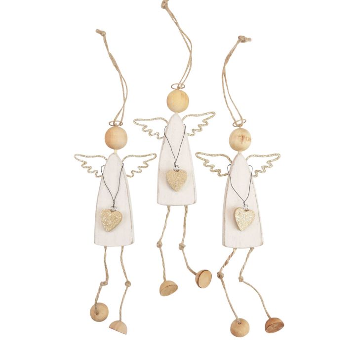 Angel pendant Christmas decoration to hang H22cm 3pcs