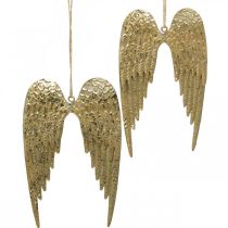 Product Angel Wings Decoration Pendant Christmas Golden 14.5×9cm 4 pcs