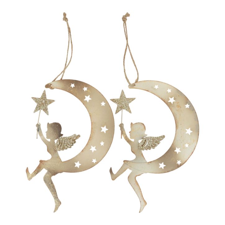 Product Angel Pendant Star Christmas Decoration for Hanging H19cm 2 pcs